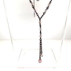 Crystal Aurora Borealis Glass Lariat Y Necklace Chain