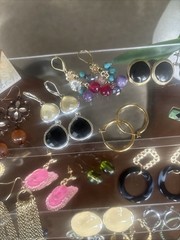 VTG Retro Boho Variety Of Earrings Lot 43 Pairs Dangle, Statement, Mixed Metals