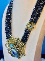 HEIDI DAUS! “Entangled Elegance” A Spider* Spinning It’s Web Necklace/Earring’s