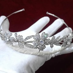 Elegant Silver Zircon Tiara for Women & Girls | Sparkling Cubic Zirconia Princes