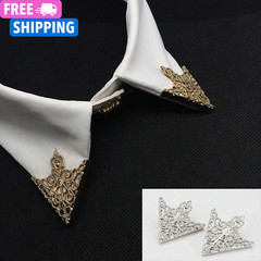 Triangle Brooch Pin Vintage Hollow Unisex Collar Decor Gift Shirt Collar Pin 1Pc