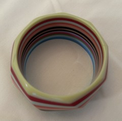 Vintage 1990s Layered Striped Colorful Designer Bangle Bracelet