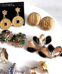 Vintage Signed And Unsigned Lot Of 10 Pairs Post Clip And Screw Back Earrings