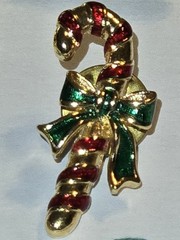 6 Christmas Brooch Rhinestone Enamel Pins Costume Jewelry, 1.5-2.5 Inches