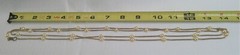 Vintage Single Strand Gold Tone & Pearl Station Bead Long Chain Necklace 56 in