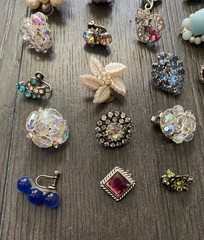 Lot of 39 Vintage Single Earrings Beaded-Rhinestone-Turquoise-Faux Pearl-Etc.