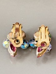 Vintage Verified JULIANA D&E Pastel Glass Beads Bracelet Brooch Earring Set