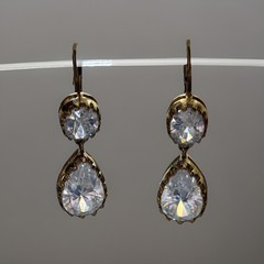 Drop Dangle Crystal Royal Pear Drop Earrings Nolan Miller Glamour Collection VTG
