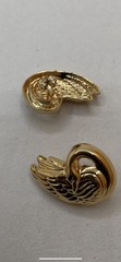 Vintage Gold Tone Swan Post Earrings Romantic Bird Costume Jewelry Pierced Earri