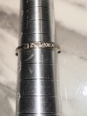 Antique Art Deco 14k White Gold Diamond Band Ring