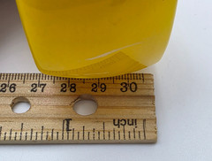 Vintage Yellow Lucite Bangle Bracelet Chunky Asymmetrical Geometric 8.5 in