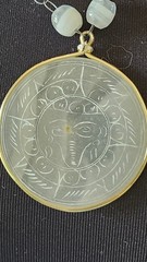 Vintage Ganesh Pendant Necklace Elephant Hindu Deity Carved Resin Boho