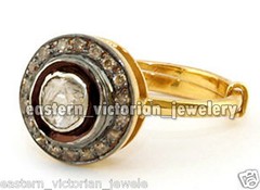 0.60Ctw Genuine Old Mine Rose Antique Cut Diamond Victorian Silver Ring Jewelry