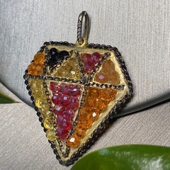 Vintage Crystal Pendant Estate Jewelry Pre-Owned Unusual Gem-Shaped