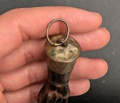 Vintage Carved Wood Figa Hand Mano Fist Protection Lucky Talisman Charm Pendant