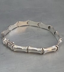 Vintage IBB 925 Sterling Silver Bamboo Link 6.75″ Bracelet 10.8 Grams ELEGANT