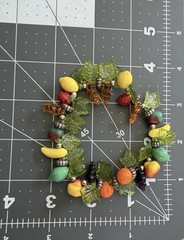 Vintage Plastic Acrylic Resin Fruit Salad Charm Bracelet Colorful Beads Silver