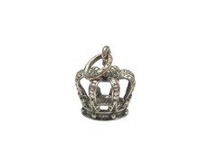 Vtg Sterling Silver Royal Cage Crown King Queen Bracelet Charm Pendant