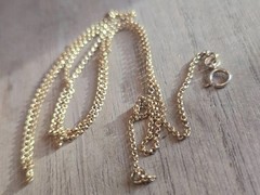 18K Solid Yellow Gold Vintage Necklace Rolo Chain 20.5″