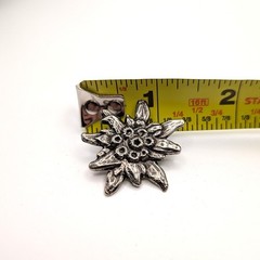 Edelweiss Flower Alpine Lapel Ski Pin Silver Tone Vintage Floral Accessory 1.25″
