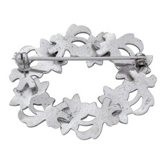 Marcasite Flower Wreath Brooch | Vintage Sterling Silver 925