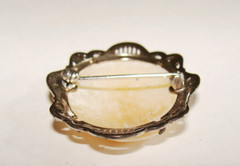 Vintage Harwood 6.1g Sterling Silver Carved Shell Cameo Brooch Pin 37mm x 30mm