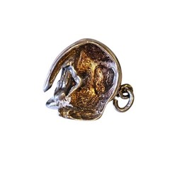 Vintage Jezlaine curled up cat sterling charm
