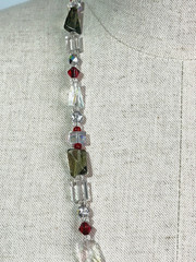 Vintage Glass AB Beads & Czech Glass Beaded Necklace Hand Strung