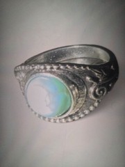 Vintage 1970s 925 Sterling Silver Turquoise Horseshoe Ring Size 10 Beautiful tur