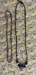Lot Of 2 Vintage 90s GD Deadhead Hippie Seed Bead Polymer Clay Necklace