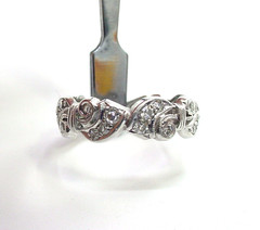 Iconic Art Deco Platinum Diamond Wide Eternity Band Ring–Lyrical, Lovely