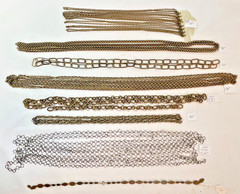 Vintage to Modern Antiqued Brass Jewelry Chain – NOS – 17 Pieces – 63 Feet Total