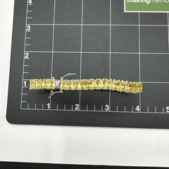 Vintage Ross Simons Silver 925 Canary Yellow Baguette Cut CZ Bracelet 7.5″ long