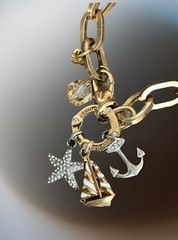 Vintage Brighton Windstar Nautical Charm Bracelet 1990 Size 7” LB-2