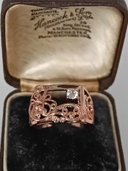 Vintage 1990-s 14 Ct Rolled Gold Zircon Ring Size UK P US 7 1/2- Hallmarked!