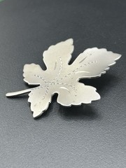 Silver Tone Maple Leaf Brooch