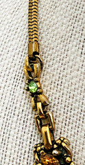 Vintage BARCLAY Gold tone Necklace w Pink, Blue Rhinestones