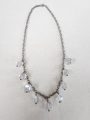 Vtg Crystal Quartz Faceted Briolette 925 Sterling Silver Nickel Free FREE $HIP!!