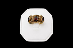 Vintage Garnet and Gold Eternity Band