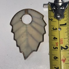 Mother Of Pearl Shell Pendant Art Deco Geometric Brass Tone Statement Pendant