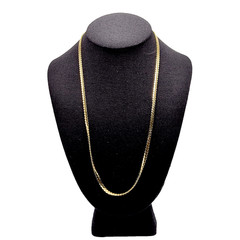 Serpentine Style Shiny Gold Tone Chain Necklace Womens Mens Vintage 24 inch