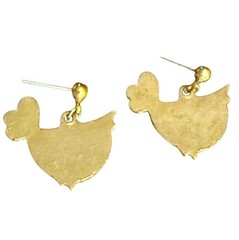 Vintage Dainty Sweet Bird Earrings in Metal and Enamel, For Pierced Ears
