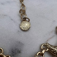 Vintage RJ Graziano Gold Tone Crescent Bib Necklace Runway Statement Hammered 20