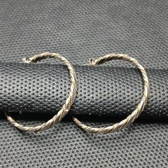 STERLING SILVER 925 Hoop Earrings Rrapped W/Gold Over Chain. 14.483