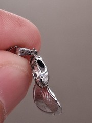 Vtg 12k White Gold Filled Crystal Pendant Chain Link Necklace 17.7″
