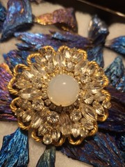 DeLizza and Elster a/k/a Juliana Lavish Opalescent Moonstone Cabochon Brooch
