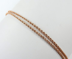 Vintage Solid 14K Rose Gold Chain Twist Rope 22″ Long Jewelry 2mm Wide 3.3 grams