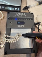 Vintage Three-Strand Akoya Pearl & Diamond Bracelet 10K White Gold 5.50-6mm