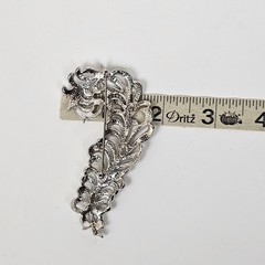 Kenneth Jay Lane KJL NR Crystal Rhinestone Pave Feather Plume Brooch Pin 3.25″