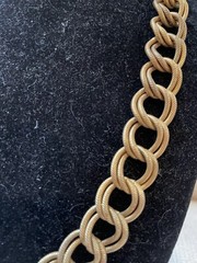 Vintage Miriam Haskell Russian Gold Tone Double Link Necklace Signed